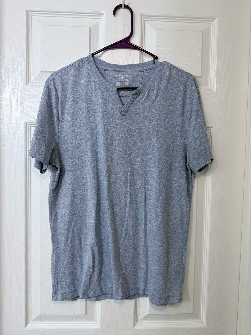 Banana Republic Heather Gray Short-Sleeve V-Neck Tee